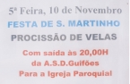 Procissão de Velas de S.Martinho da Paróquia de Guifões realiza-se esta quinta-feira